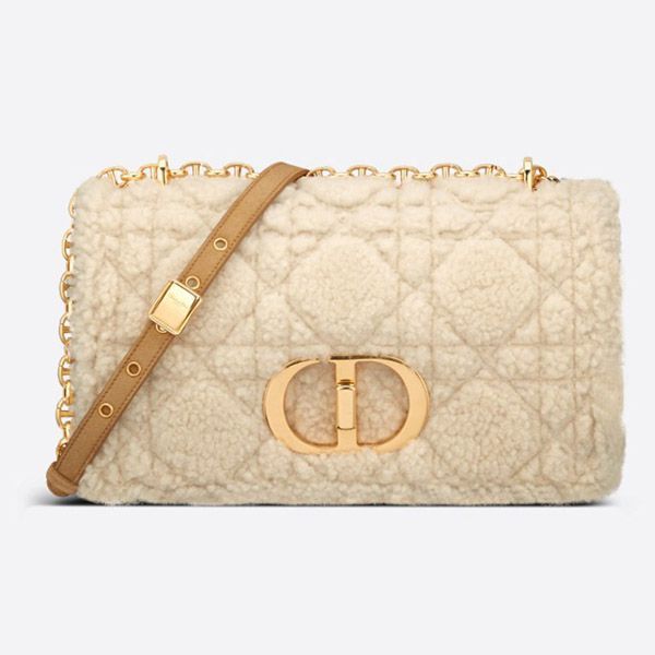 新色*ディオール CARO ミディアムバッグ 偽物★マクロカナージュ シアリング シープスキン M9242UMMG_M925